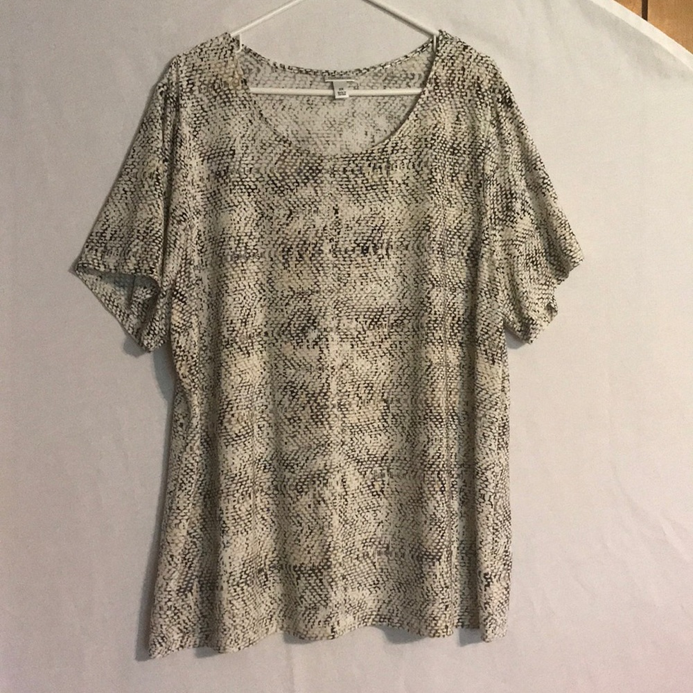 Snake Skin Short Sleeve Blouse.